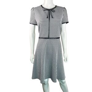 Karl Lagerfeld Paris Houndstooth Fit & Flare Dress Plus Size 14